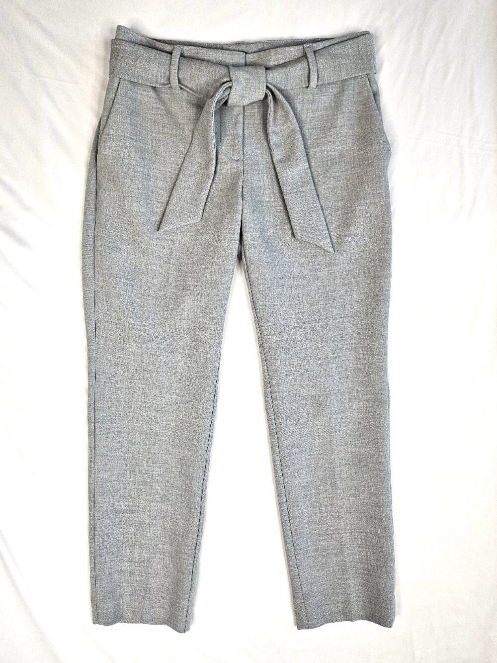 LOFT Marisa Petite Gray Tie Waist Dress Pants | Career Slacks | Size 4P